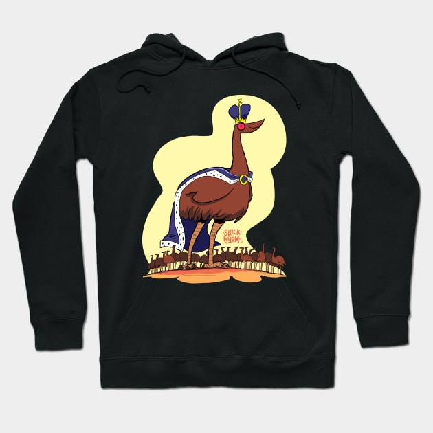 Big Brucey the Emu King Hoodie by Slack Wyrm